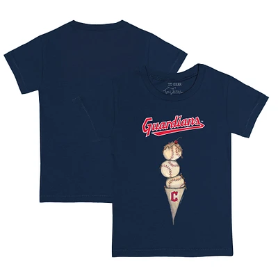 Infant Tiny Turnip Navy Cleveland Guardians Triple Scoop T-Shirt