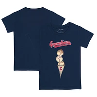 Infant Tiny Turnip Navy Cleveland Guardians Triple Scoop T-Shirt