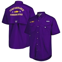 Men's Columbia Purple LSU Tigers Bonehead Button-Up Shirt