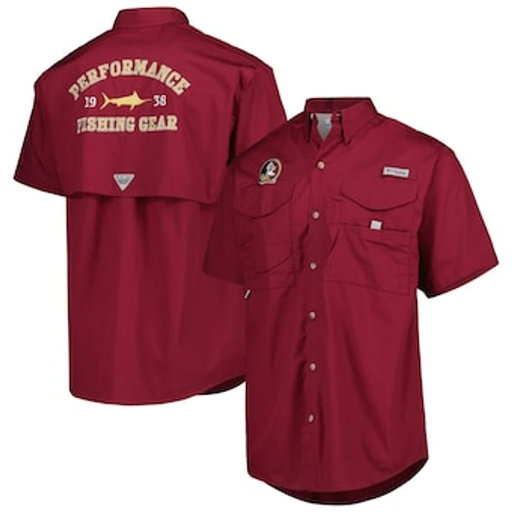 Men's Columbia Garnet Florida State Seminoles Bonehead Button-Up Shirt