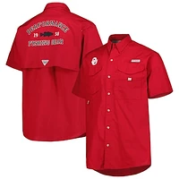 Men's Columbia Crimson Oklahoma Sooners Bonehead Button-Up Shirt