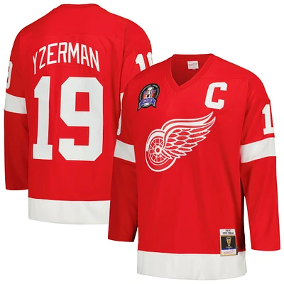 Men's Mitchell & Ness Steve Yzerman Red Detroit Red Wings Captain Patch 1996/97 Blue Line Player Jersey