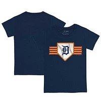 Toddler Tiny Turnip Navy Detroit Tigers Base Stripe T-Shirt