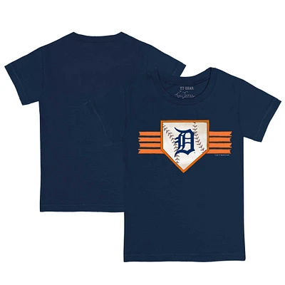 Toddler Tiny Turnip Navy Detroit Tigers Base Stripe T-Shirt
