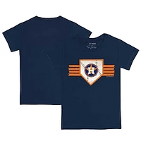 Toddler Tiny Turnip Navy Houston Astros Base Stripe T-Shirt