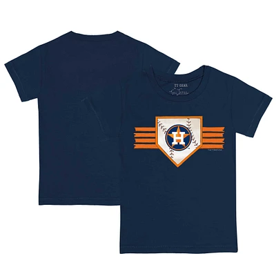 Toddler Tiny Turnip Navy Houston Astros Base Stripe T-Shirt