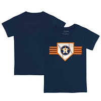 Toddler Tiny Turnip Navy Houston Astros Base Stripe T-Shirt