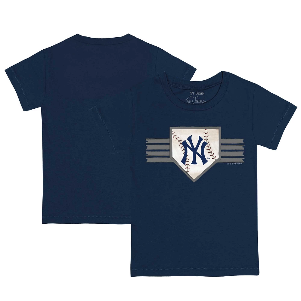 Toddler Tiny Turnip Navy New York Yankees Base Stripe T-Shirt