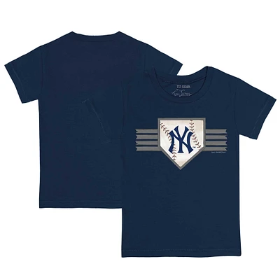 Toddler Tiny Turnip Navy New York Yankees Base Stripe T-Shirt
