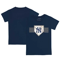 Toddler Tiny Turnip Navy New York Yankees Base Stripe T-Shirt