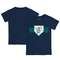 Toddler Tiny Turnip Navy Seattle Mariners Base Stripe T-Shirt