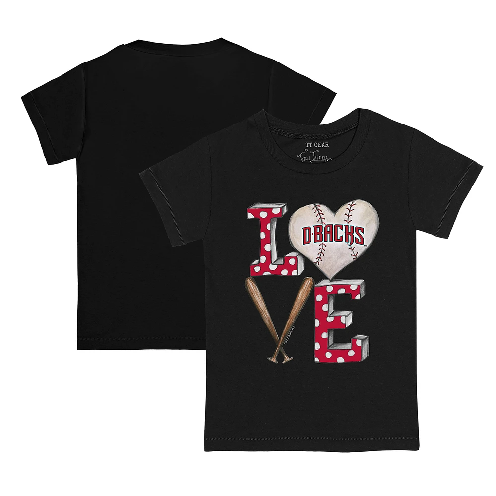 Toddler Tiny Turnip Black Arizona Diamondbacks Baseball Love T-Shirt