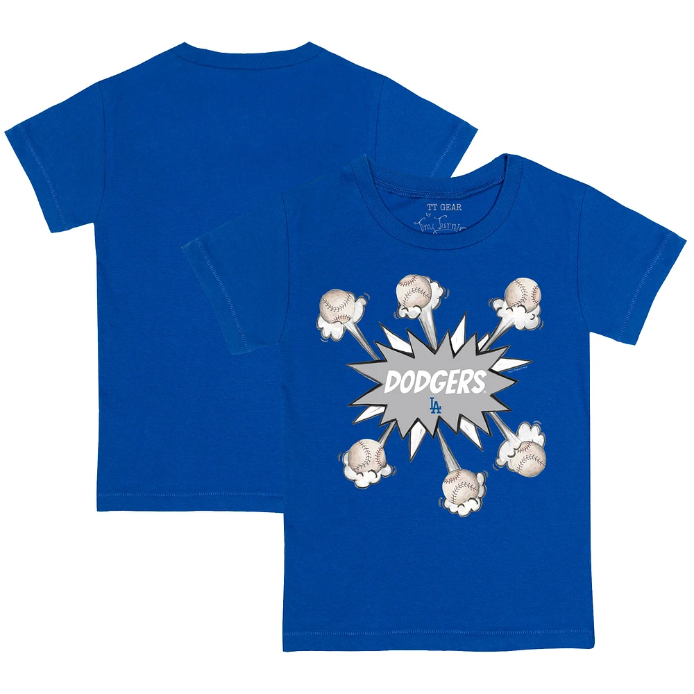 Toddler Tiny Turnip Royal Los Angeles Dodgers Baseball Pow T-Shirt
