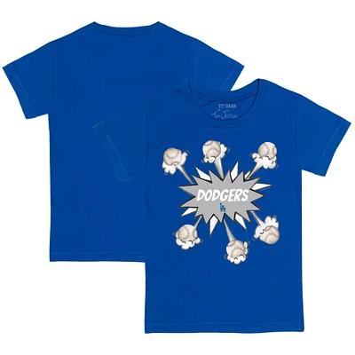 Toddler Tiny Turnip Royal Los Angeles Dodgers Baseball Pow T-Shirt
