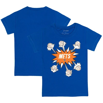 Toddler Tiny Turnip Royal New York Mets Baseball Pow T-Shirt