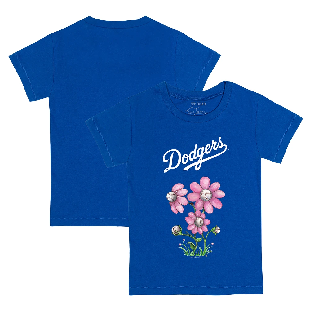 Toddler Tiny Turnip Royal Los Angeles Dodgers Blooming Baseballs T-Shirt