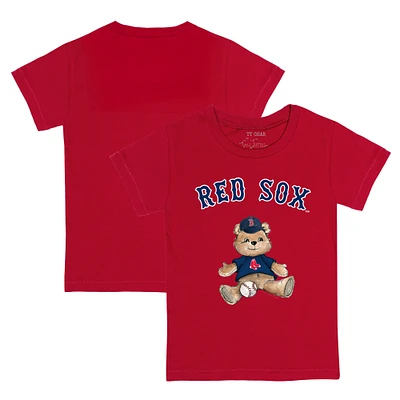 Toddler Tiny Turnip Red Boston Sox Teddy Boy T-Shirt