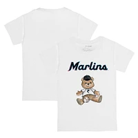 Toddler Tiny Turnip White Miami Marlins Teddy Boy T-Shirt