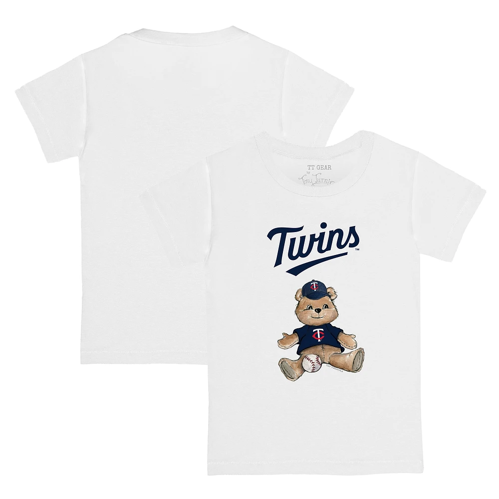 Toddler Tiny Turnip White Minnesota Twins Teddy Boy T-Shirt