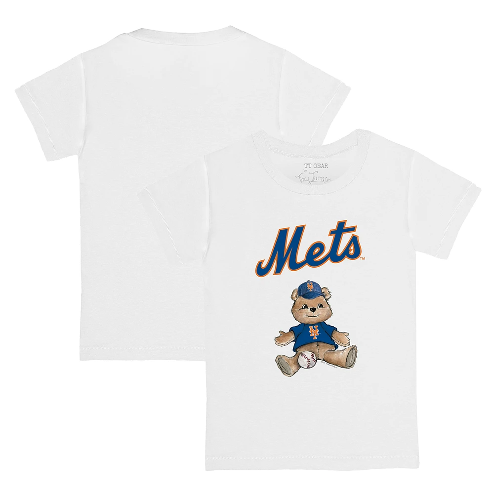 Toddler Tiny Turnip White New York Mets Teddy Boy T-Shirt
