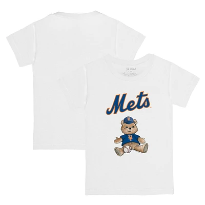 Toddler Tiny Turnip White New York Mets Teddy Boy T-Shirt