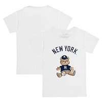 Toddler Tiny Turnip White New York Yankees Teddy Boy T-Shirt