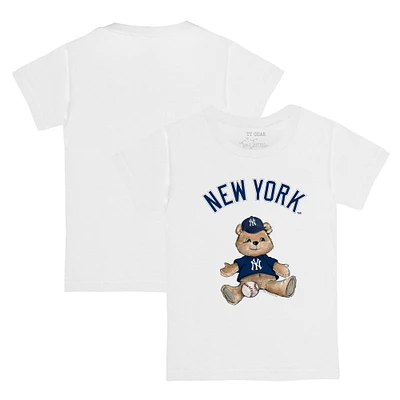 Toddler Tiny Turnip White New York Yankees Teddy Boy T-Shirt