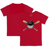 Toddler Tiny Turnip  Red Cincinnati Reds Hat Cross Bats T-Shirt