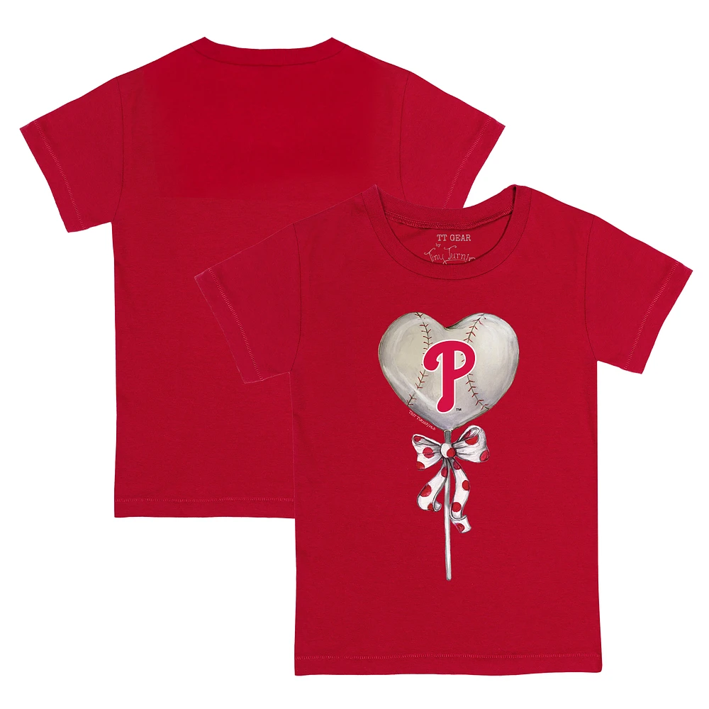 Toddler Tiny Turnip Red Philadelphia Phillies Heart Lolly T-Shirt