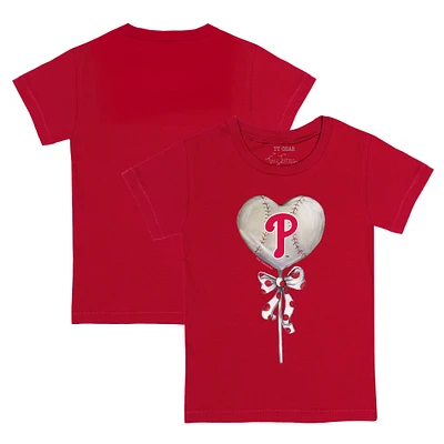 Toddler Tiny Turnip Red Philadelphia Phillies Heart Lolly T-Shirt