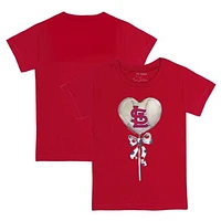 Toddler Tiny Turnip Red St. Louis Cardinals Heart Lolly T-Shirt