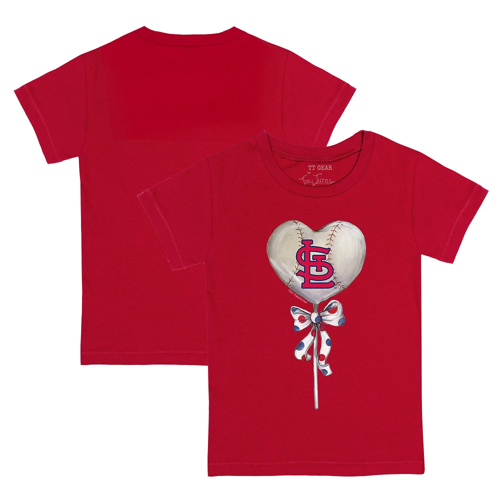 Toddler Tiny Turnip Red St. Louis Cardinals Heart Lolly T-Shirt