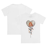 Toddler Tiny Turnip White Baltimore Orioles Heart Lolly T-Shirt