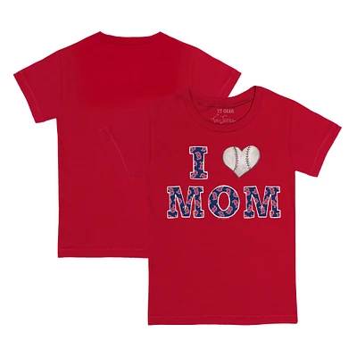 Toddler Tiny Turnip Red Boston Sox I Love Mom T-Shirt