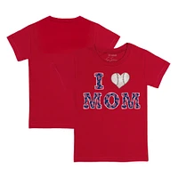 Toddler Tiny Turnip Red Boston Sox I Love Mom T-Shirt