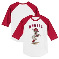 Toddler Tiny Turnip White/Red Los Angeles Angels James 3/4-Sleeve Raglan T-Shirt
