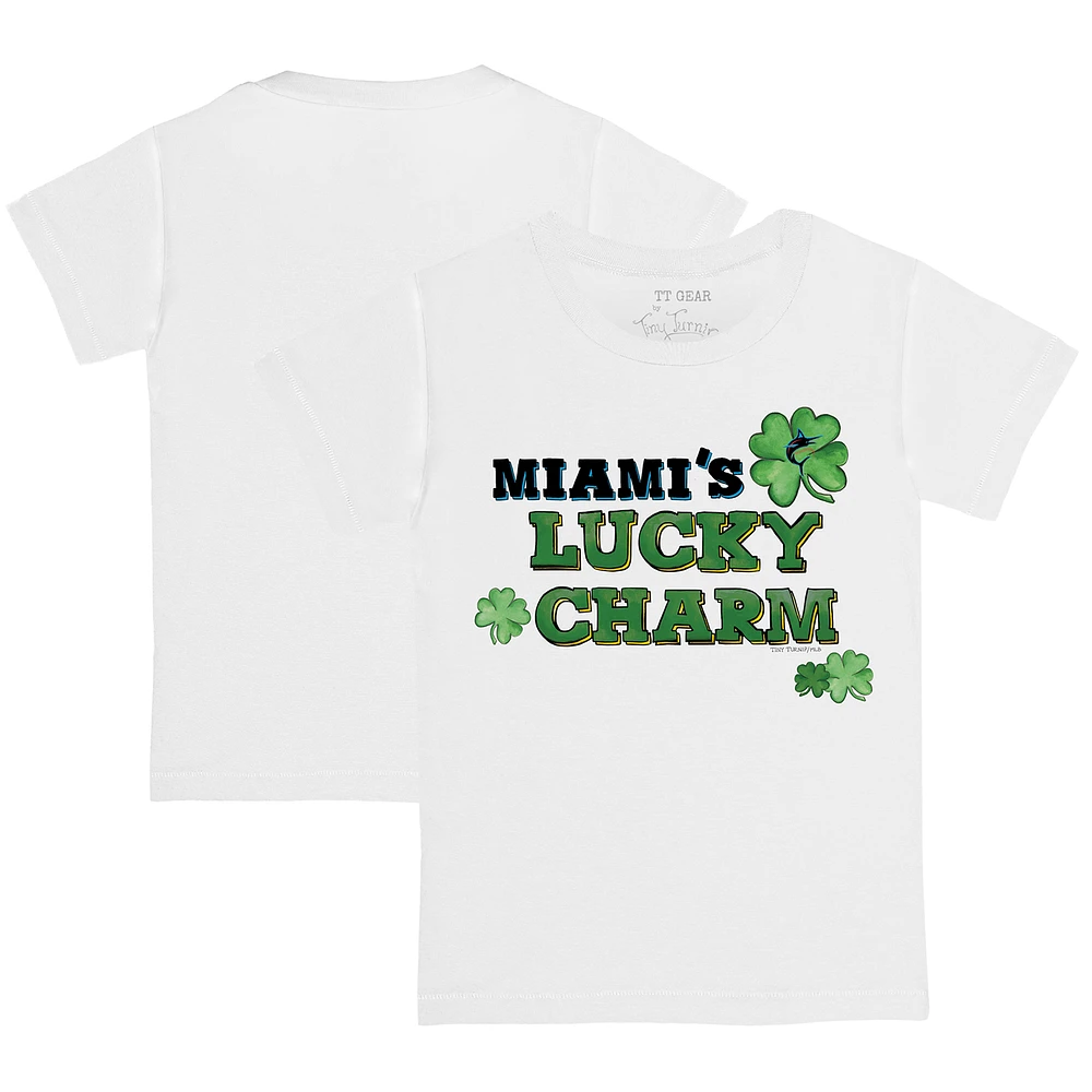 Toddler Tiny Turnip White Miami Marlins Lucky Charm T-Shirt