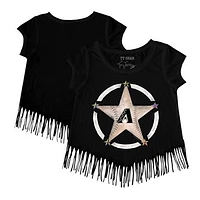 Girls Toddler Tiny Turnip Black Arizona Diamondbacks Military Star Fringe T-Shirt