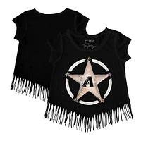 Girls Toddler Tiny Turnip Black Arizona Diamondbacks Military Star Fringe T-Shirt