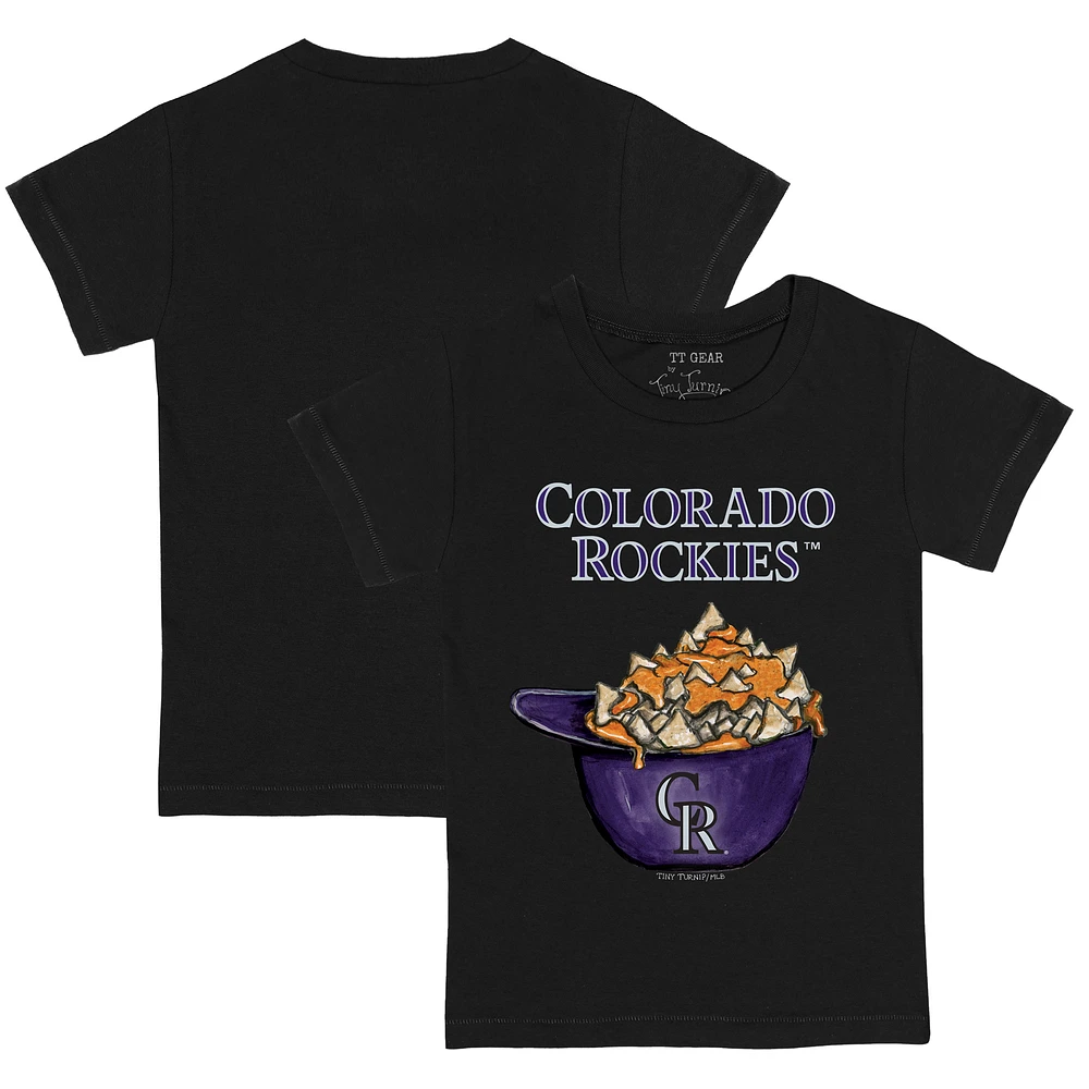 Toddler Tiny Turnip Black Colorado Rockies Nacho Helmet T-Shirt