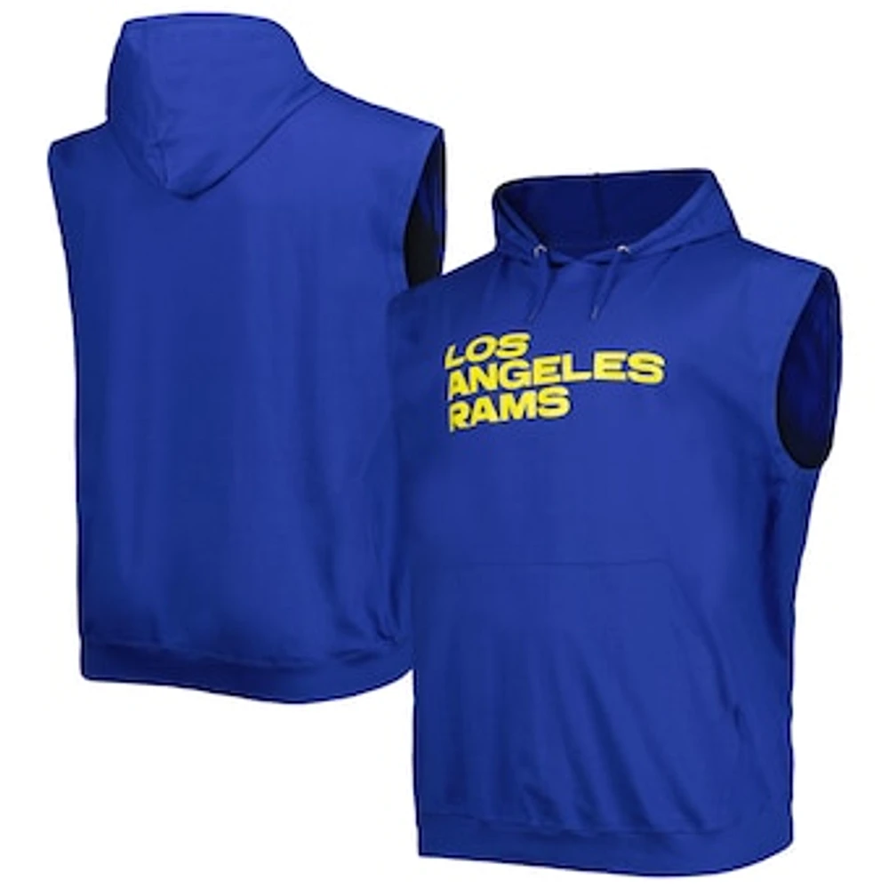 Men's Fanatics Royal Los Angeles Rams Big & Tall Muscle Pullover Hoodie