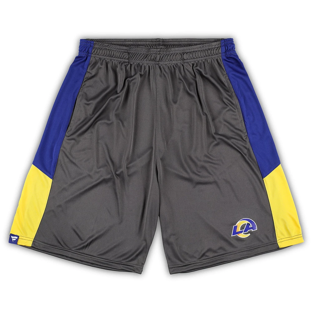 Men's Fanatics Gray Los Angeles Rams Big & Tall Team Shorts