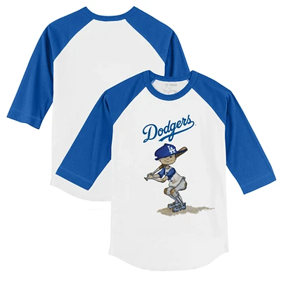 Toddler Tiny Turnip White/Royal Los Angeles Dodgers Slugger 3/4-Sleeve Raglan T-Shirt
