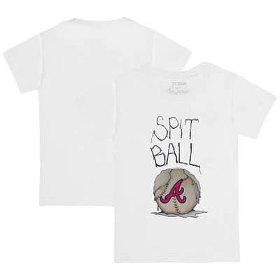 Toddler Tiny Turnip White Atlanta Braves Spit Ball T-Shirt