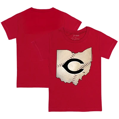 Toddler Tiny Turnip Red Cincinnati Reds State Outline T-Shirt