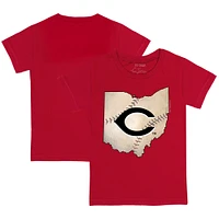 Toddler Tiny Turnip Red Cincinnati Reds State Outline T-Shirt