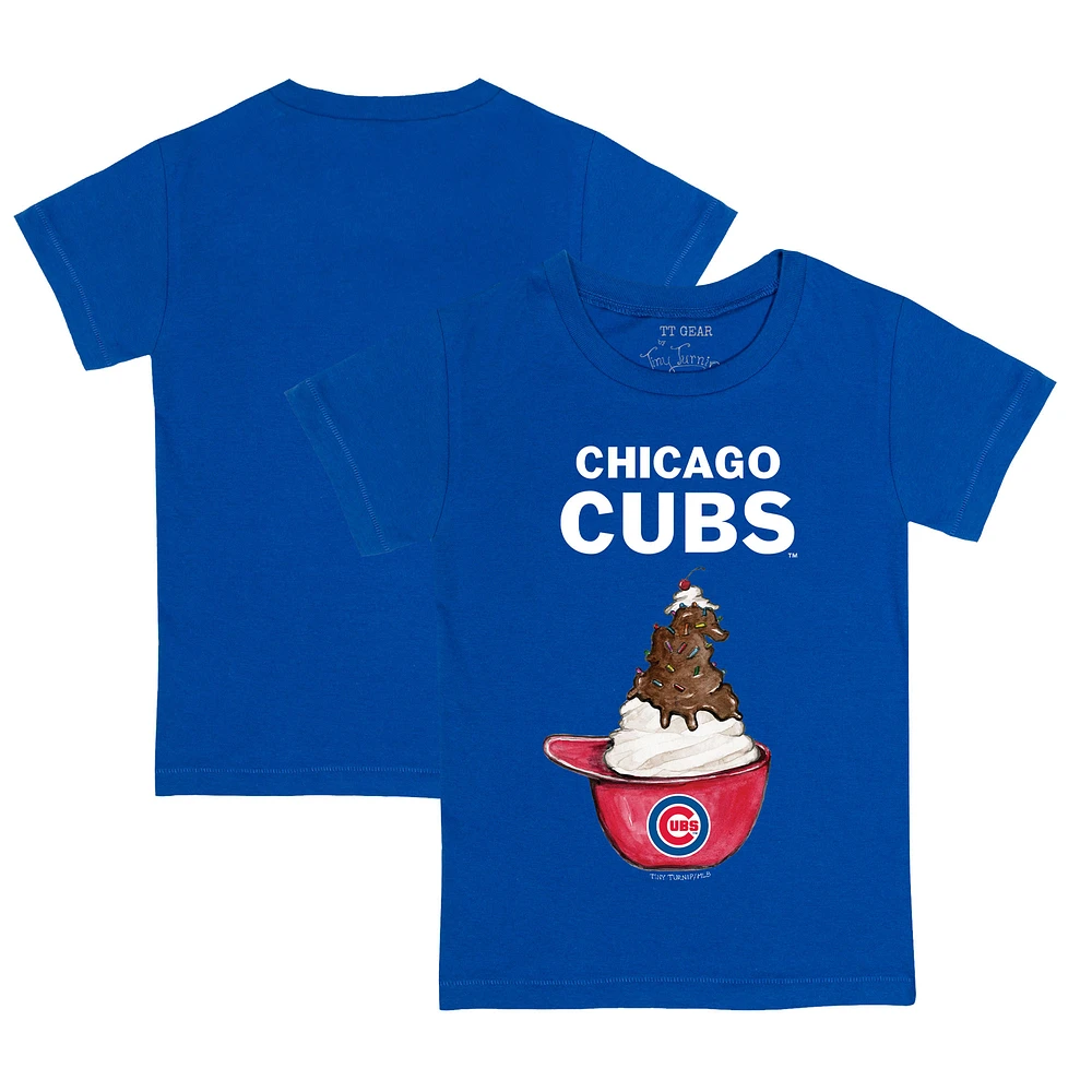 Toddler Tiny Turnip Royal Chicago Cubs Sundae Helmet T-Shirt