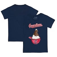 Toddler Tiny Turnip Navy Cleveland Guardians Sundae Helmet T-Shirt