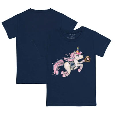 Toddler Tiny Turnip Navy New York Yankees Unicorn T-Shirt