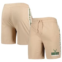 Men's Concepts Sport  Tan Milwaukee Bucks Team Stripe Shorts